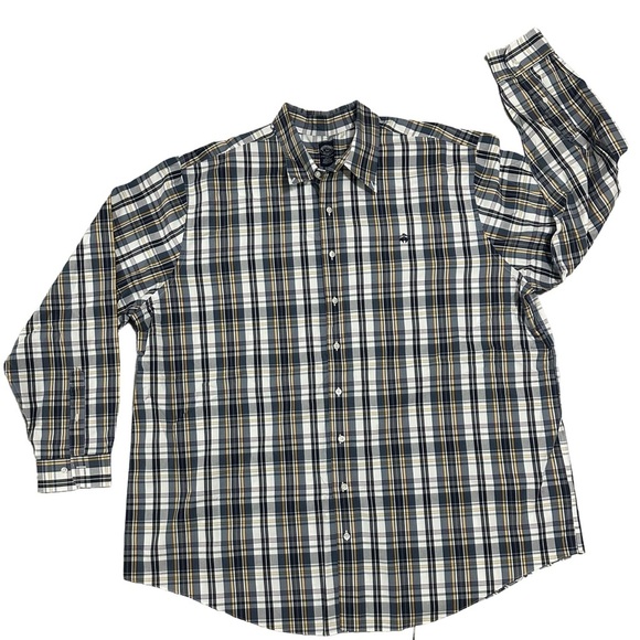 NWOT Men’s Brooks Brothers Plaid Button Shirt 3XLT Quiet Luxury Business Casual - Picture 1 of 5